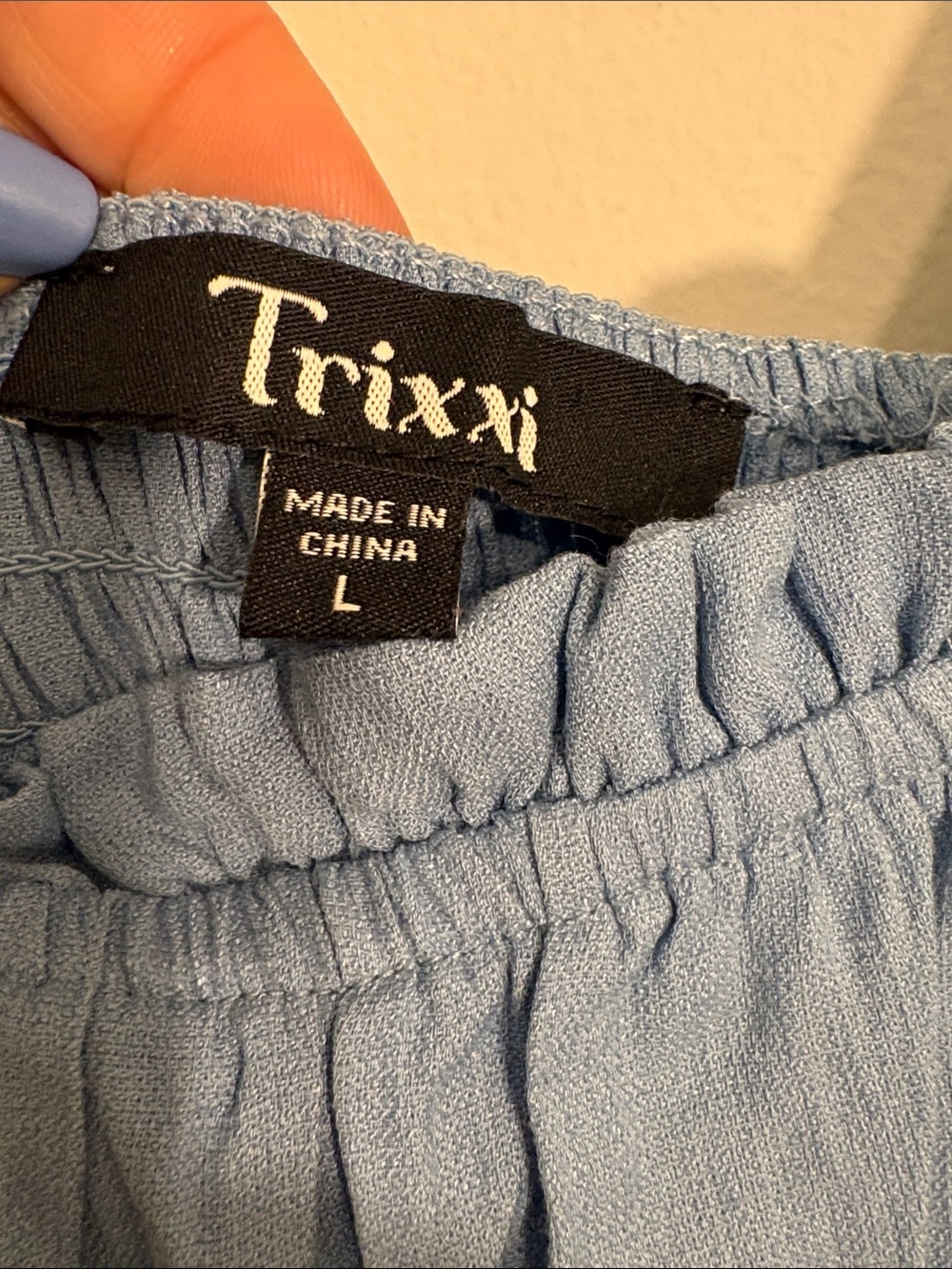 Trixxi Light country Blue Midi Dress with Puff Sleeves - Picture 4 of 7